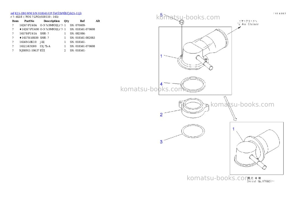 Komatsu K25-1BG-WM S/N 018561-UP ЃiіЄЇДёЧЇБЃj Parts catalog cover Page 10 Komatsu K25-1BG-WM S/N 018561-UP ЃiіЄЇДёЧЇБЃj Parts catalog cover Page 10