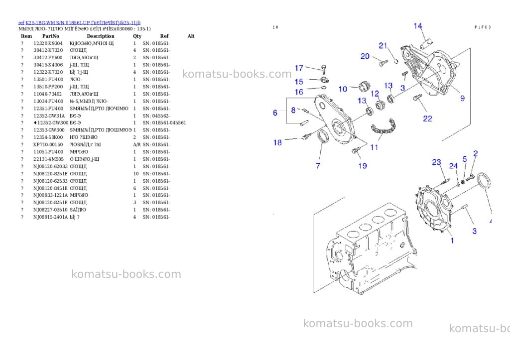 Komatsu K25-1BG-WM S/N 018561-UP ЃiіЄЇДёЧЇБЃj Parts catalog cover Page 5 Komatsu K25-1BG-WM S/N 018561-UP ЃiіЄЇДёЧЇБЃj Parts catalog cover Page 5
