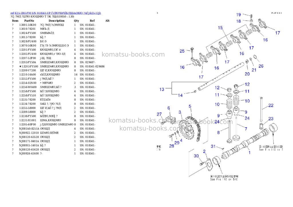 Komatsu K25-1BG-FM S/N 018561-UP ЃiДЮЧІёЧЇБ/ДЩёєЭКЮ ?АЃj Parts catalog cover Page 4