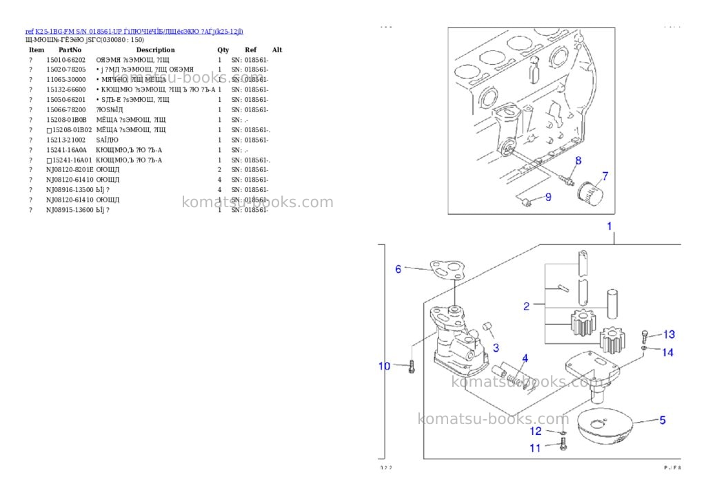 Komatsu K25-1BG-FM S/N 018561-UP ЃiДЮЧІёЧЇБ/ДЩёєЭКЮ ?АЃj Parts catalog cover Page 7