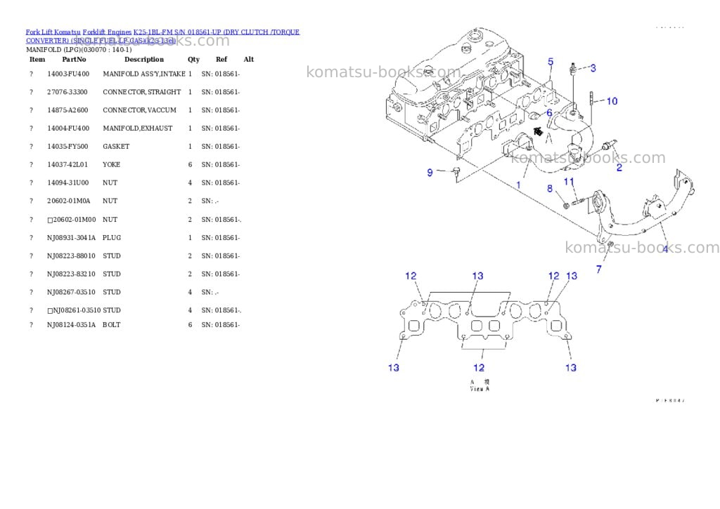 Komatsu k25-1bl-fm s/n 018561-up (ドライクラッチ/トルクコンバータ)(lpgセンヨウ) Parts catalog cover Page 6 Komatsu k25-1bl-fm s/n 018561-up (ドライクラッチ/トルクコンバータ)(lpgセンヨウ) Parts catalog cover Page 6