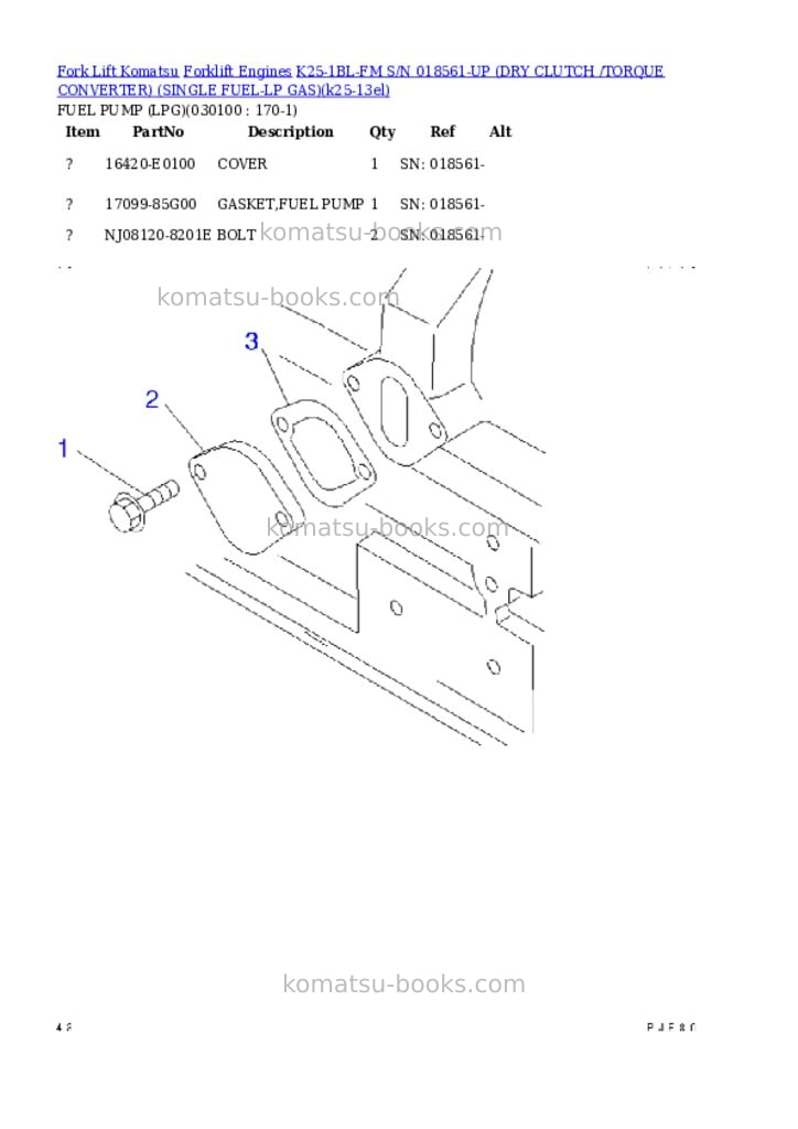 Komatsu k25-1bl-fm s/n 018561-up (ドライクラッチ/トルクコンバータ)(lpgセンヨウ) Parts catalog cover Page 9 Komatsu k25-1bl-fm s/n 018561-up (ドライクラッチ/トルクコンバータ)(lpgセンヨウ) Parts catalog cover Page 9