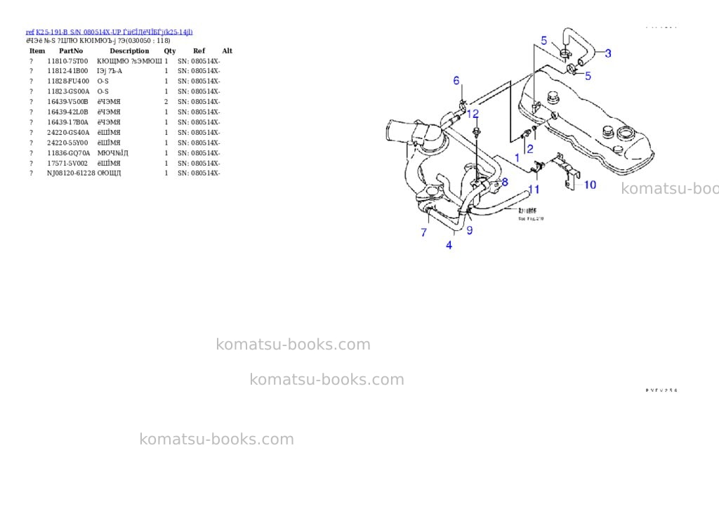 Komatsu k25-191-b s/n 080514x-up (ウェットクラッチ) Parts catalog cover Page 4 Komatsu k25-191-b s/n 080514x-up (ウェットクラッチ) Parts catalog cover Page 4