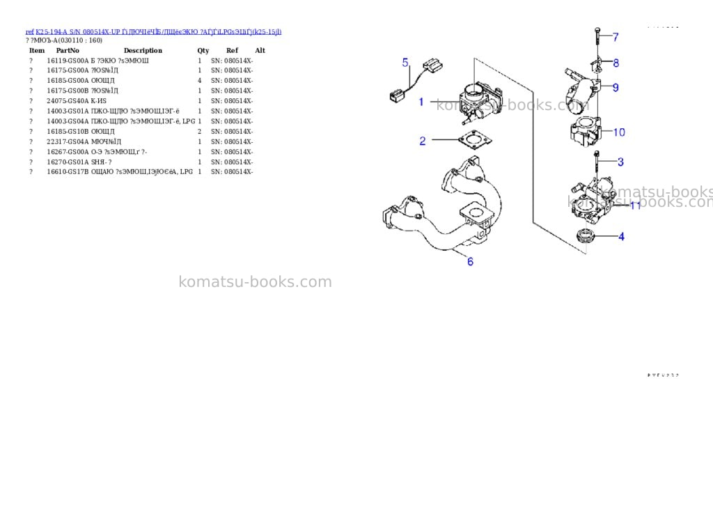 Komatsu k25-194-a s/n 080514x-up （ﾄﾞﾗｲｸﾗｯﾁ/ﾄﾙｸｺﾝﾊﾞｰﾀ）（lpgｾﾝﾖｳ） Parts catalog cover Page 10