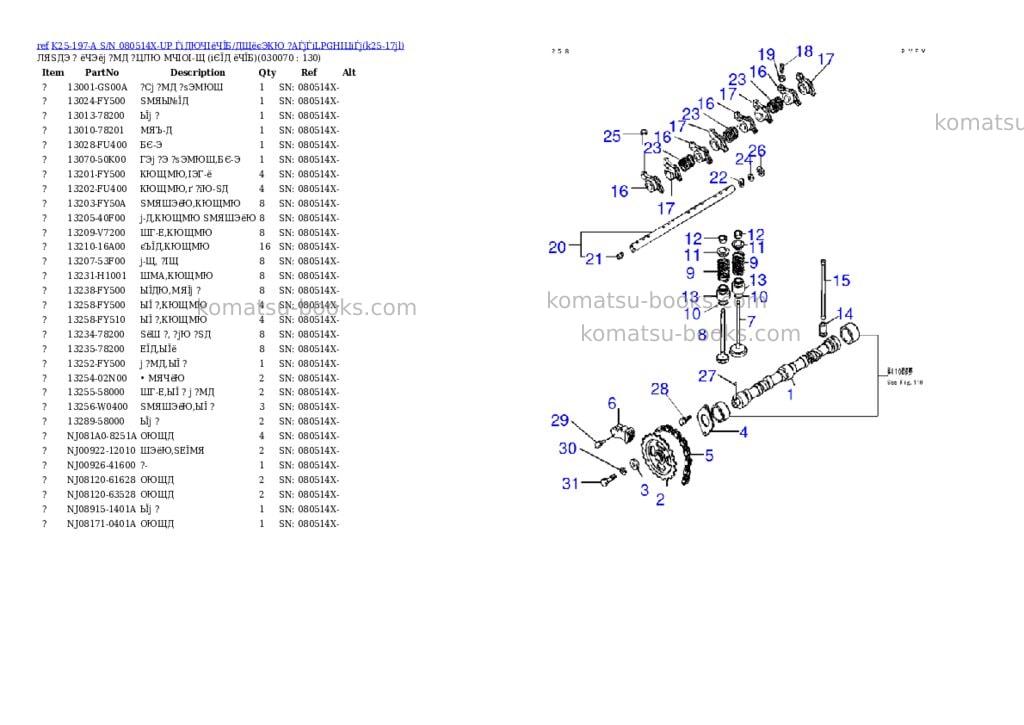 Komatsu k25-197-a s/n 080514x-up （ﾄﾞﾗｲｸﾗｯﾁ/ﾄﾙｸｺﾝﾊﾞｰﾀ）（lpgﾍｲﾖｳ） Parts catalog cover Page 6