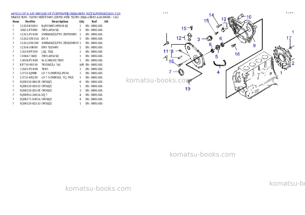 Komatsu k25-197-a s/n 080514x-up （ﾄﾞﾗｲｸﾗｯﾁ/ﾄﾙｸｺﾝﾊﾞｰﾀ）（lpgﾍｲﾖｳ） Parts catalog cover Page 7