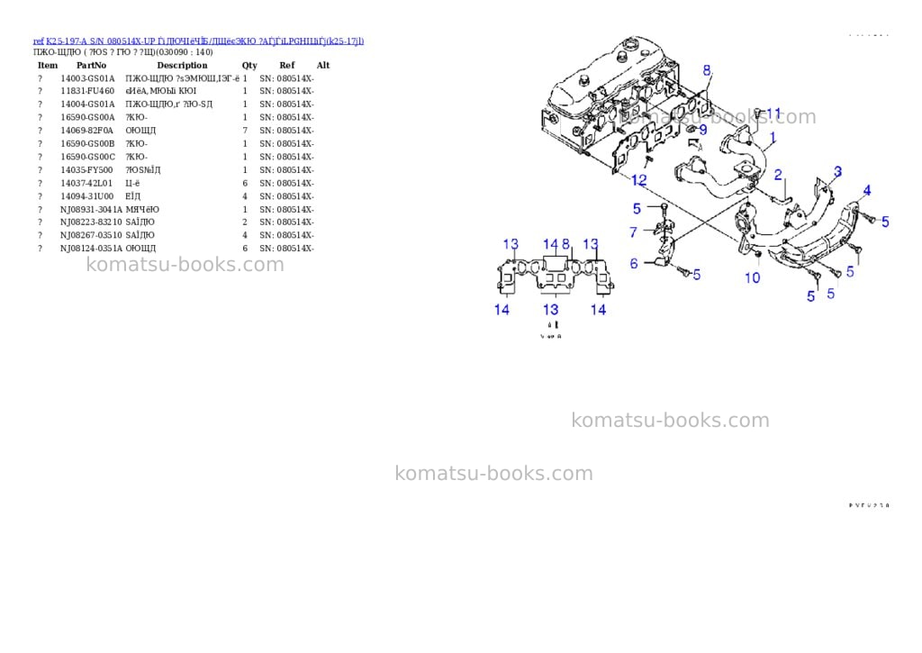 Komatsu k25-197-a s/n 080514x-up （ﾄﾞﾗｲｸﾗｯﾁ/ﾄﾙｸｺﾝﾊﾞｰﾀ）（lpgﾍｲﾖｳ） Parts catalog cover Page 8