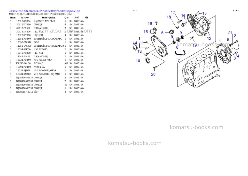 Komatsu k25-197-b s/n 080514x-up (ウェットクラッチ)(lpgヘイヨウ) Parts catalog cover Page 7 Komatsu k25-197-b s/n 080514x-up (ウェットクラッチ)(lpgヘイヨウ) Parts catalog cover Page 7