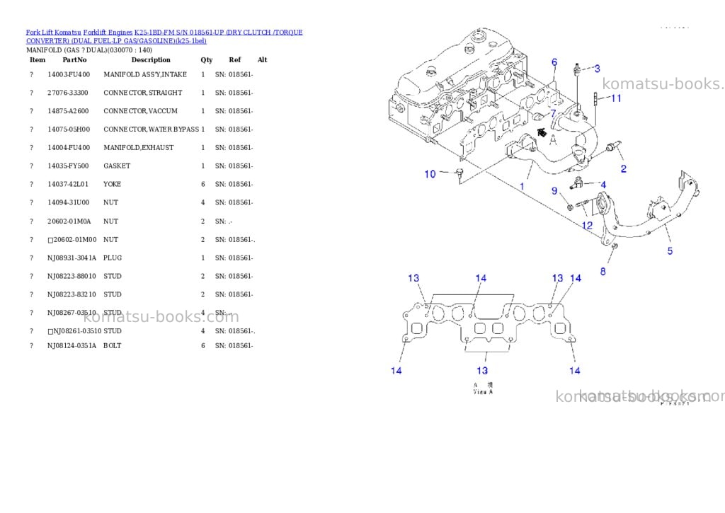 Komatsu k25-1bd-fm s/n 018561-up (ドライクラッチ/トルクコンバータ)(lpgヘイヨウ) Parts catalog cover Page 6 Komatsu k25-1bd-fm s/n 018561-up (ドライクラッチ/トルクコンバータ)(lpgヘイヨウ) Parts catalog cover Page 6