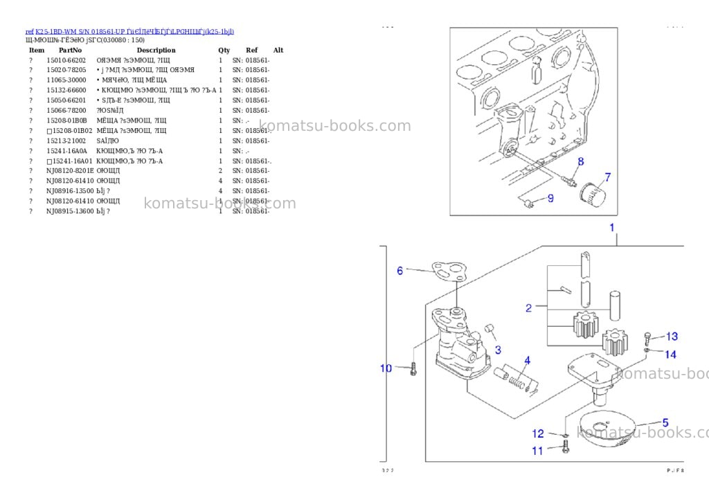 Komatsu K25-1BD-WM S/N 018561-UP ЃiіЄЇДёЧЇБЃjЃiLPGНІЦіЃj Parts catalog cover Page 7