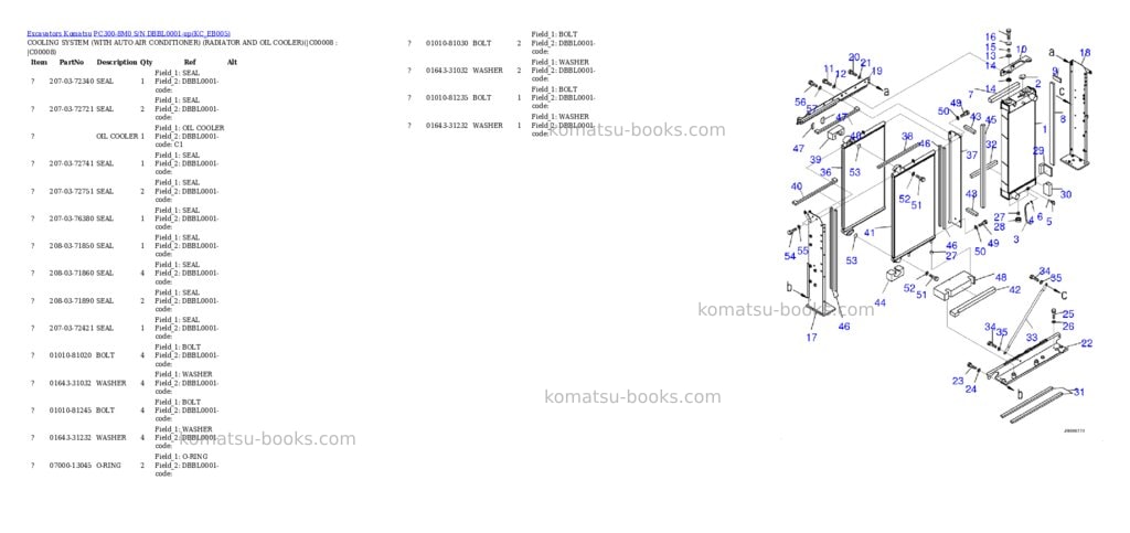 Komatsu pc300-8m0 s/n dbbl0001-up Parts catalog cover Page 2 Komatsu pc300-8m0 s/n dbbl0001-up Parts catalog cover Page 2