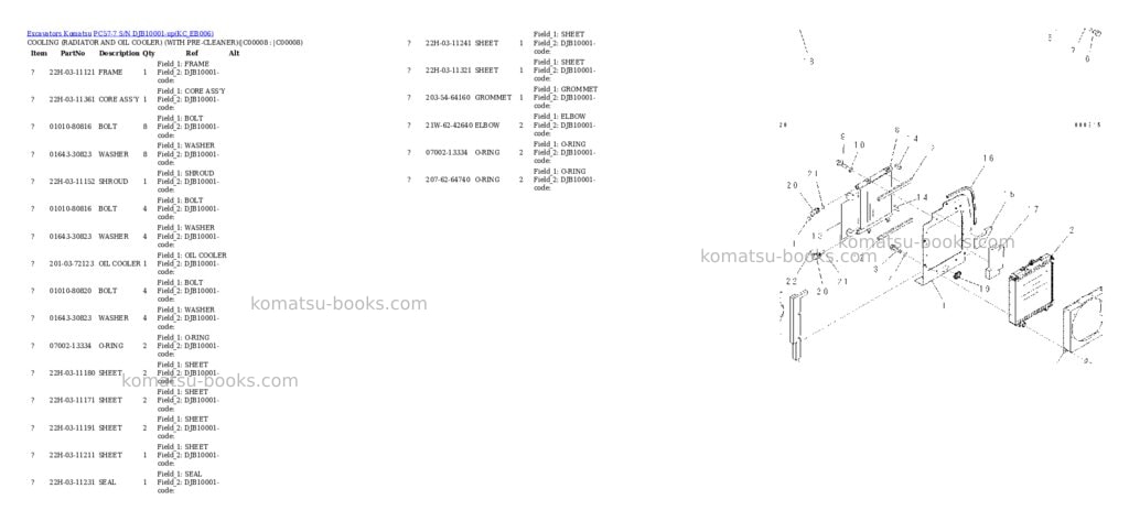 Komatsu pc57-7 s/n djb10001-up Parts catalog cover Page 4
