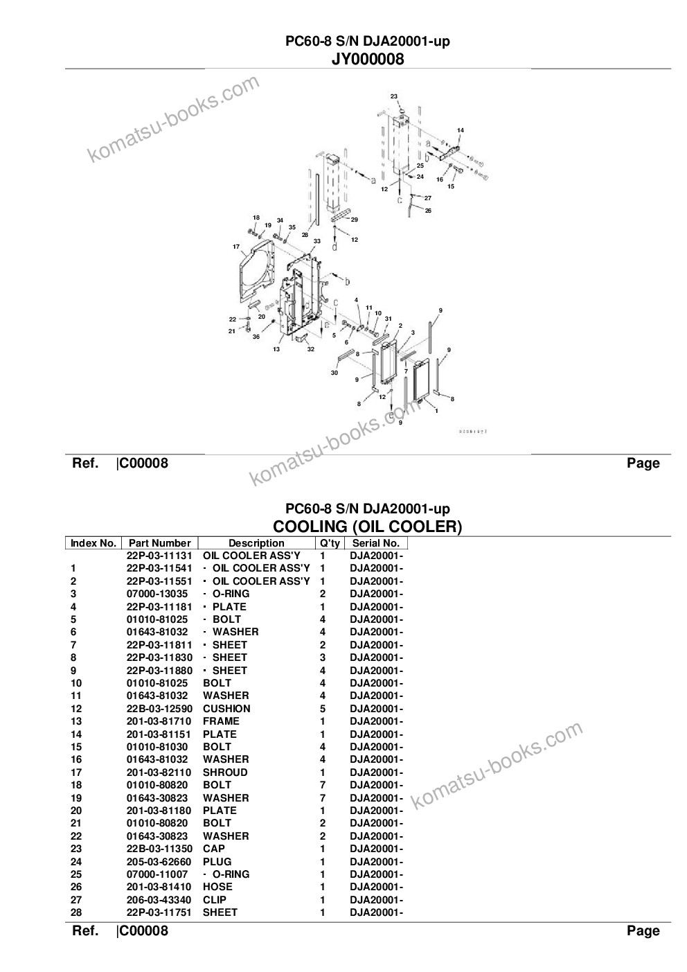 Komatsu pc60-8 s/n dja20001-up Parts catalog cover Page 10 Komatsu pc60-8 s/n dja20001-up Parts catalog cover Page 10