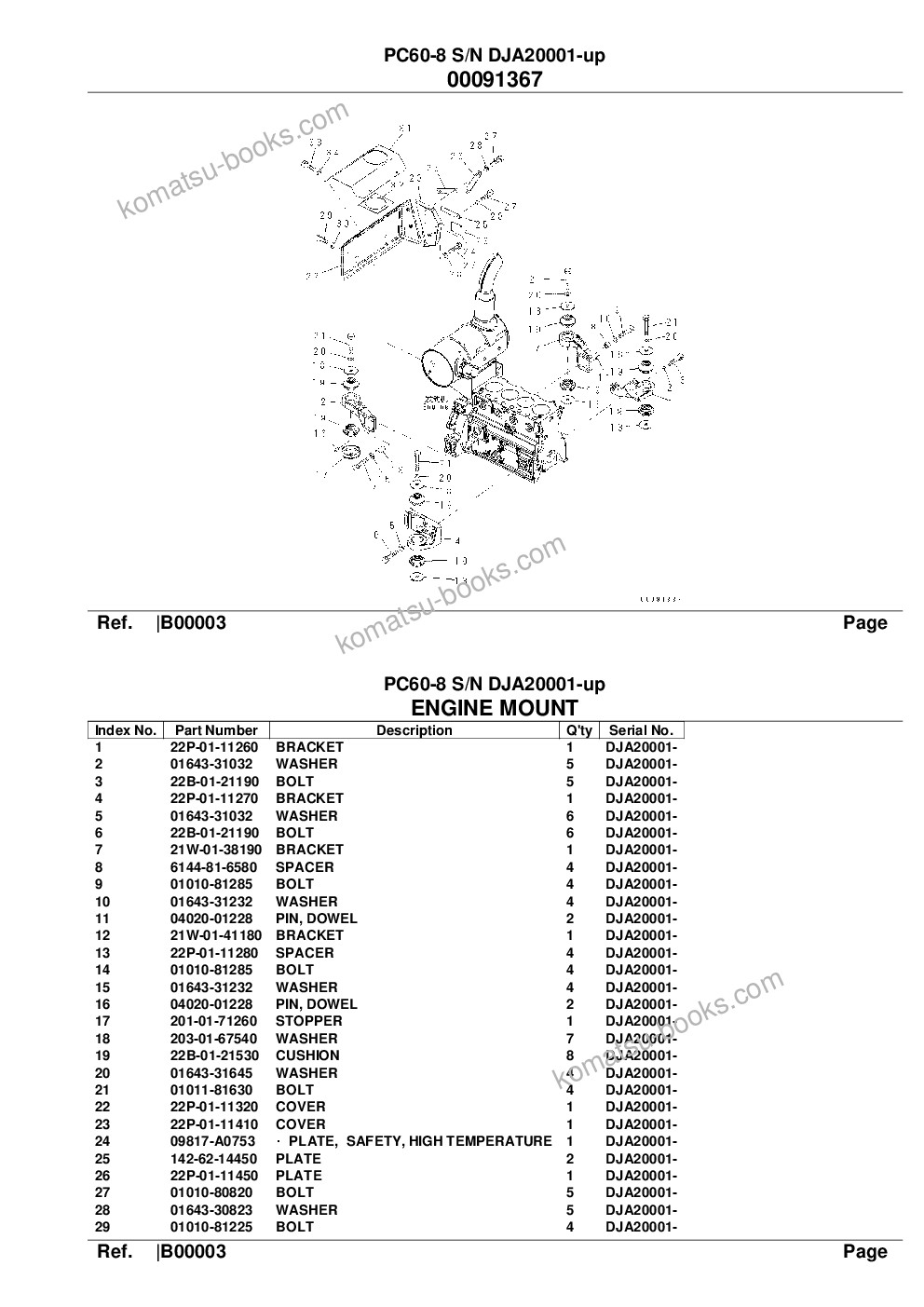 Komatsu pc60-8 s/n dja20001-up Parts catalog cover Page 4 Komatsu pc60-8 s/n dja20001-up Parts catalog cover Page 4