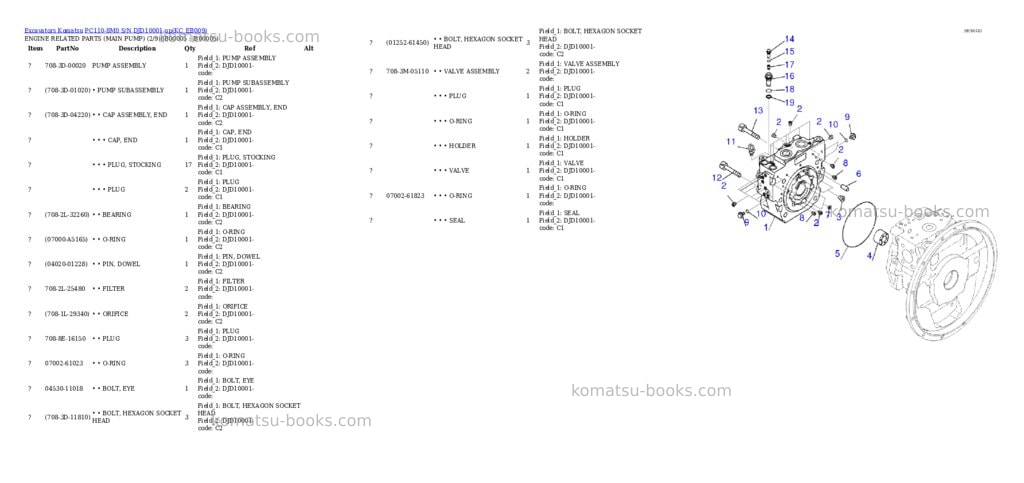 Komatsu pc110-8m0 s/n djd10001-up Parts catalog cover Page 2 Komatsu pc110-8m0 s/n djd10001-up Parts catalog cover Page 2