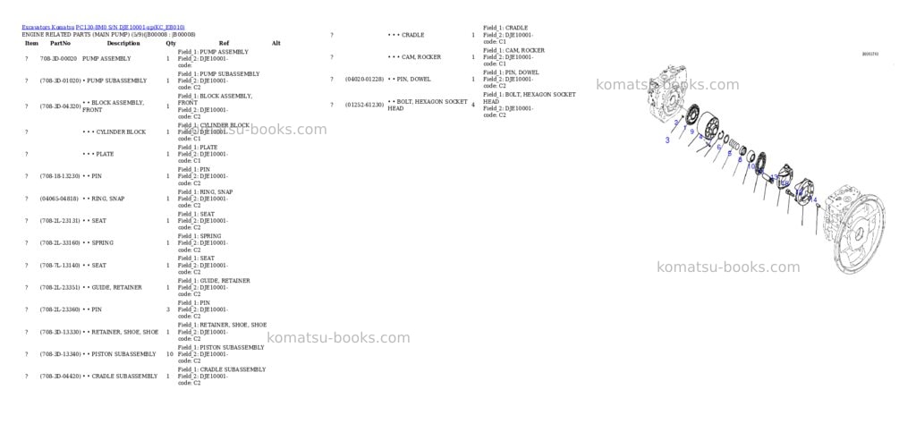 Komatsu pc130-8m0 s/n dje10001-up Parts catalog cover Page 5
