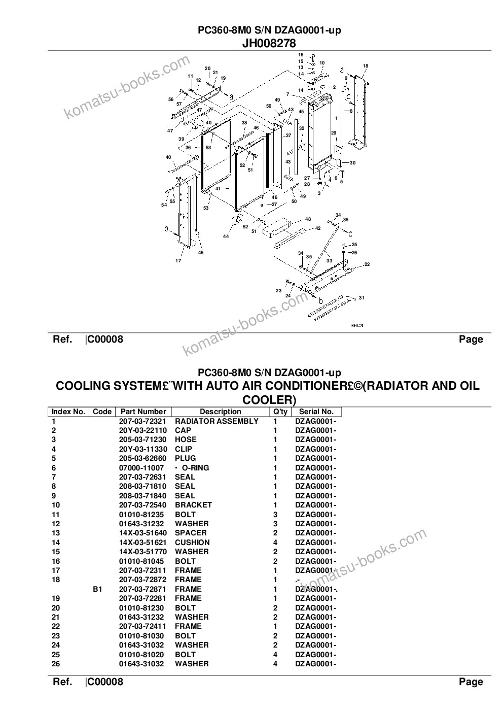 Komatsu pc360-8m0 s/n dzag0001-up Parts catalog cover Page 10 Komatsu pc360-8m0 s/n dzag0001-up Parts catalog cover Page 10