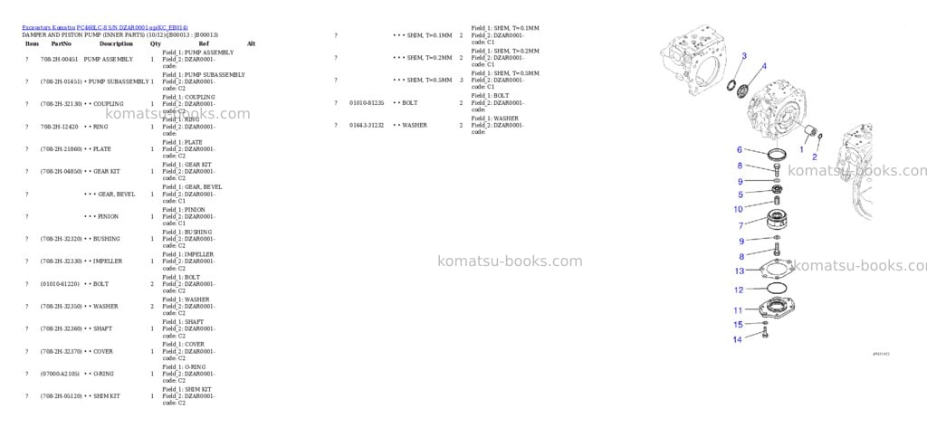 Komatsu pc460lc-8 s/n dzar0001-up Parts catalog cover Page 10 Komatsu pc460lc-8 s/n dzar0001-up Parts catalog cover Page 10