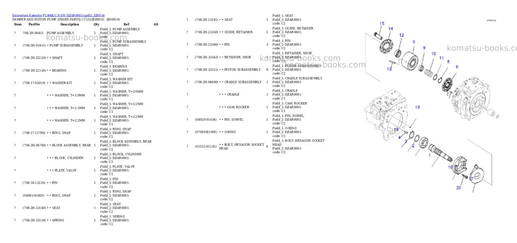 Komatsu pc460lc-8 s/n dzar0001-up Parts catalog cover Page 7 Komatsu pc460lc-8 s/n dzar0001-up Parts catalog cover Page 7