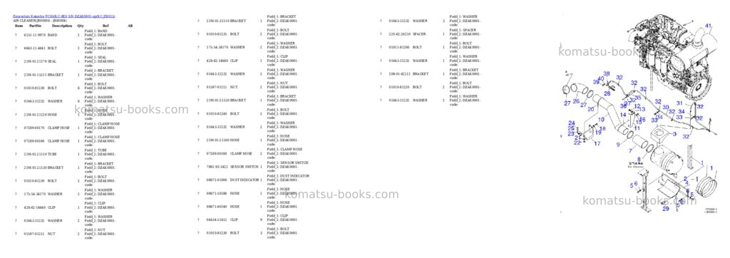 Komatsu pc650lc-8e0 s/n dzak0001-up Parts catalog cover