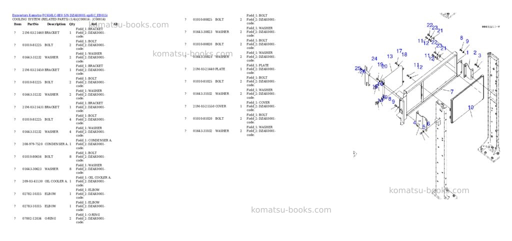 Komatsu pc650lc-8e0 s/n dzak0001-up Parts catalog cover Page 10