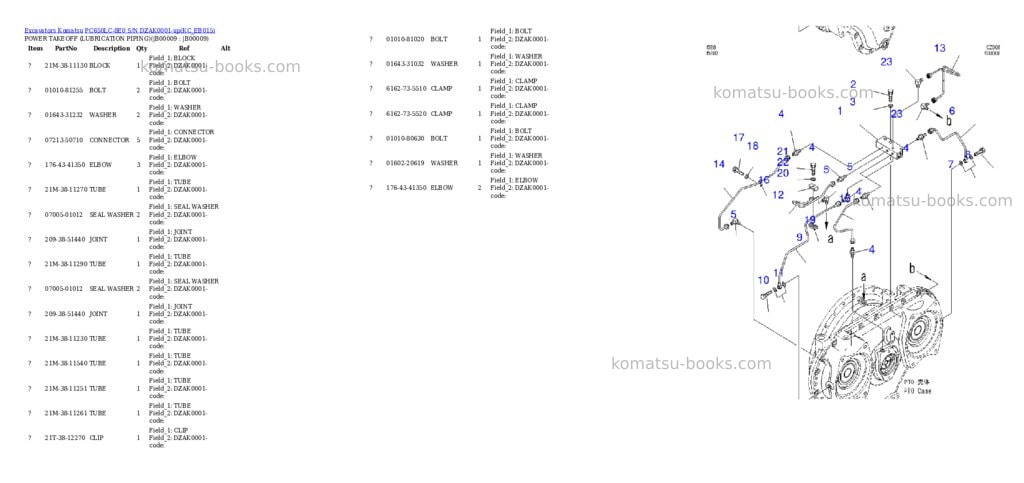 Komatsu pc650lc-8e0 s/n dzak0001-up Parts catalog cover Page 6