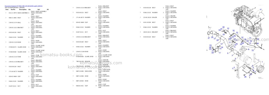 Komatsu pc700lc-8e0 s/n dzca0001-up Parts catalog cover Komatsu pc700lc-8e0 s/n dzca0001-up Parts catalog cover