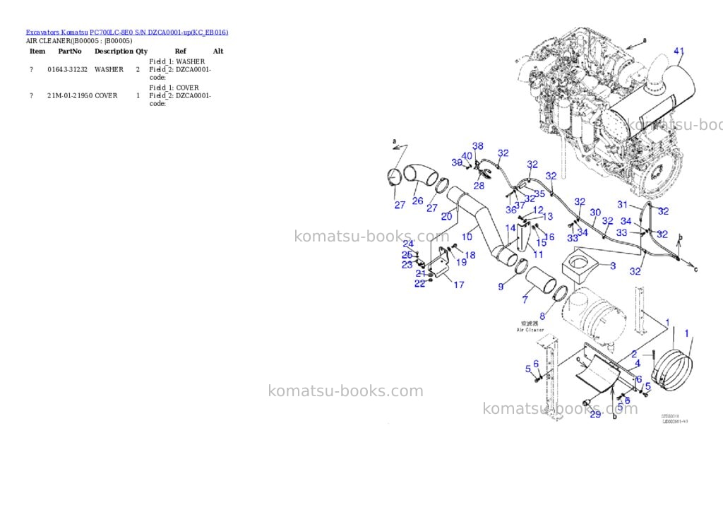 Komatsu pc700lc-8e0 s/n dzca0001-up Parts catalog cover Page 2 Komatsu pc700lc-8e0 s/n dzca0001-up Parts catalog cover Page 2