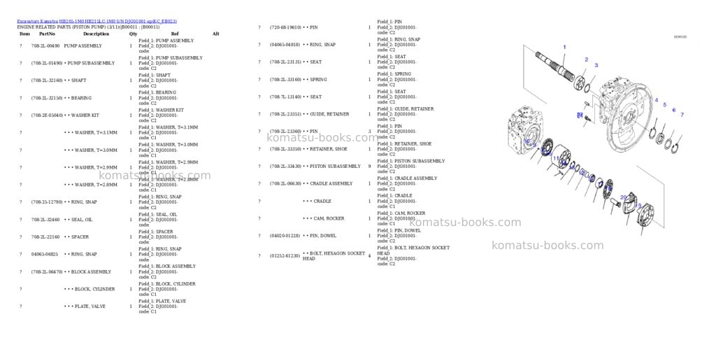 Komatsu hb205-1m0 hb215lc-1m0 s/n djg01001-up Parts catalog cover Page 8 Komatsu hb205-1m0 hb215lc-1m0 s/n djg01001-up Parts catalog cover Page 8