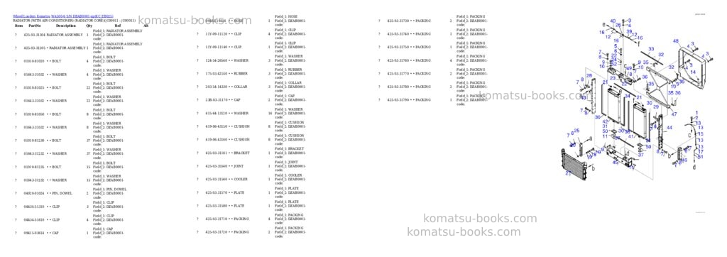 Komatsu wa500-6 s/n dbab0001-up Parts catalog cover Page 7