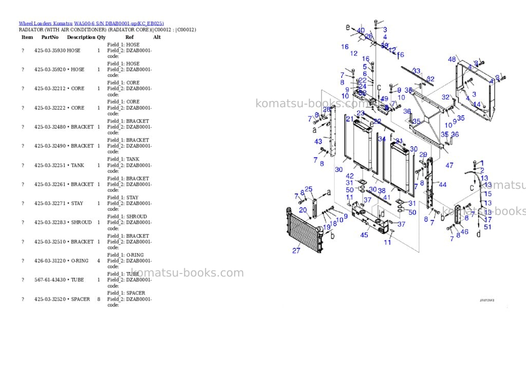 Komatsu wa500-6 s/n dbab0001-up Parts catalog cover Page 8