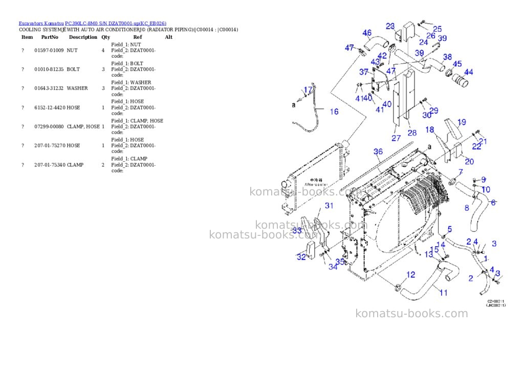 Komatsu pc390lc-8m0 s/n dzat0001-up Parts catalog cover Page 10 Komatsu pc390lc-8m0 s/n dzat0001-up Parts catalog cover Page 10