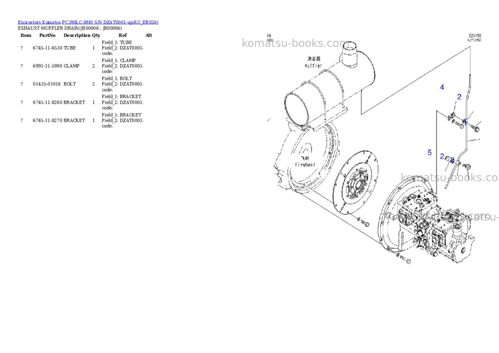 Komatsu pc390lc-8m0 s/n dzat0001-up Parts catalog cover Page 3 Komatsu pc390lc-8m0 s/n dzat0001-up Parts catalog cover Page 3