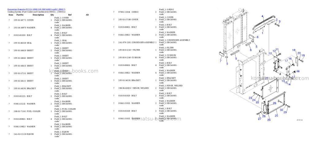Komatsu PC215-10M0 S/N DBCA0001-up Parts catalog cover Page 10 Komatsu PC215-10M0 S/N DBCA0001-up Parts catalog cover Page 10