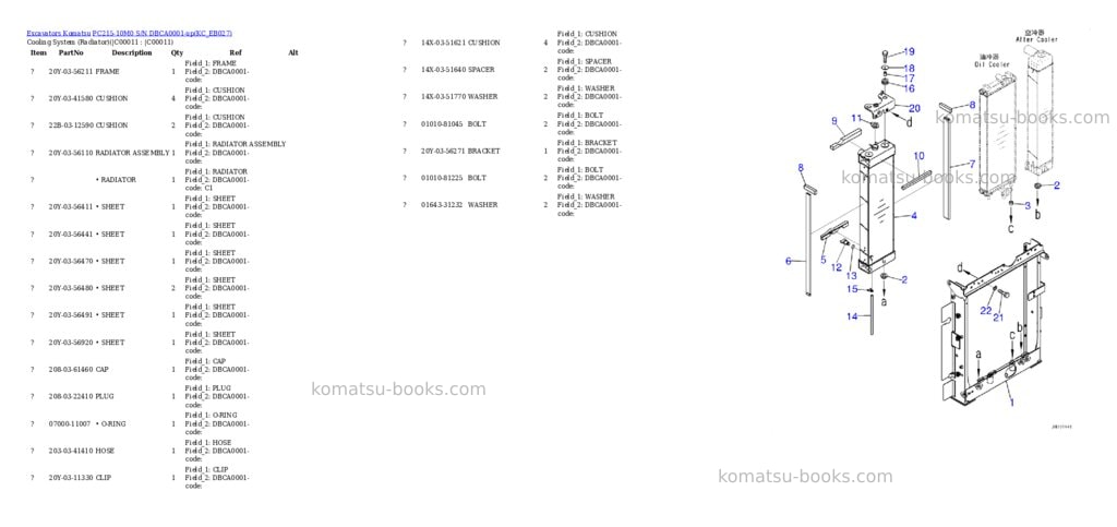 Komatsu PC215-10M0 S/N DBCA0001-up Parts catalog cover Page 6 Komatsu PC215-10M0 S/N DBCA0001-up Parts catalog cover Page 6