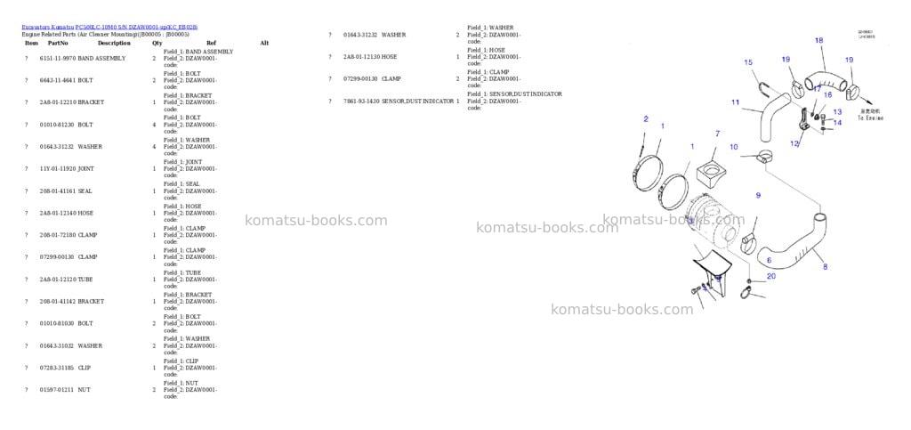 Komatsu PC500LC-10M0 S/N DZAW0001-up Parts catalog cover Page 2