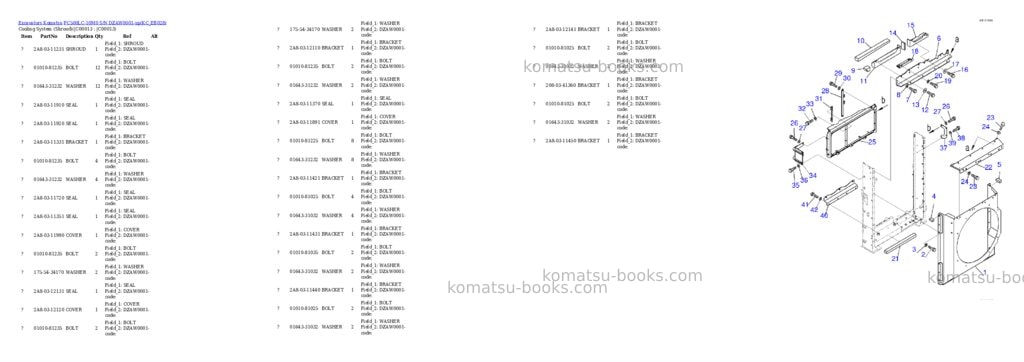 Komatsu PC500LC-10M0 S/N DZAW0001-up Parts catalog cover Page 8