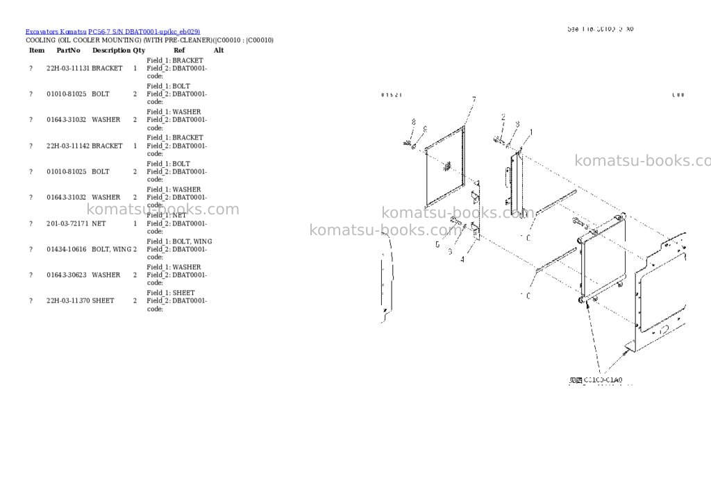 Komatsu PC56-7 S/N DBAT0001-up Parts catalog cover Page 5 Komatsu PC56-7 S/N DBAT0001-up Parts catalog cover Page 5