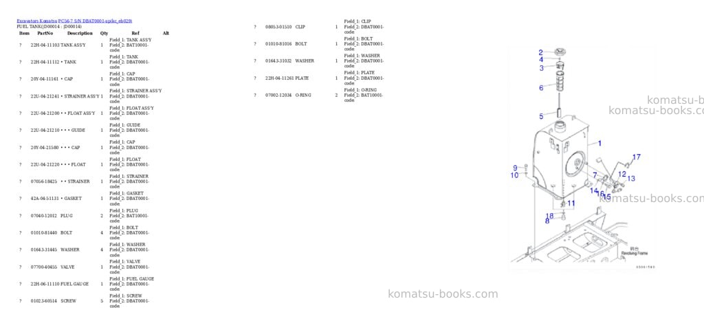 Komatsu PC56-7 S/N DBAT0001-up Parts catalog cover Page 8 Komatsu PC56-7 S/N DBAT0001-up Parts catalog cover Page 8