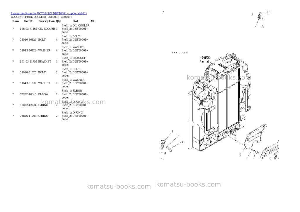 Komatsu PC70-8 S/N DBBT0001~-up Parts catalog cover Page 5 Komatsu PC70-8 S/N DBBT0001~-up Parts catalog cover Page 5