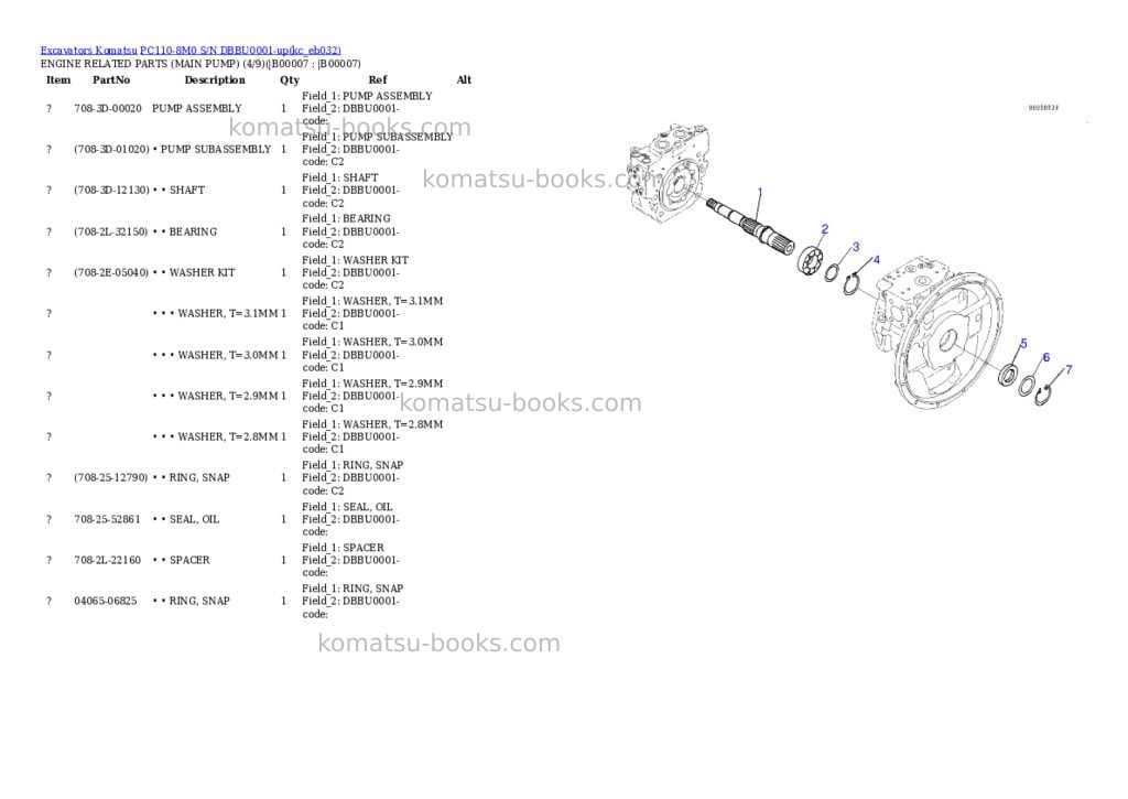 Komatsu PC110-8M0 S/N DBBU0001-up Parts catalog cover Page 4 Komatsu PC110-8M0 S/N DBBU0001-up Parts catalog cover Page 4