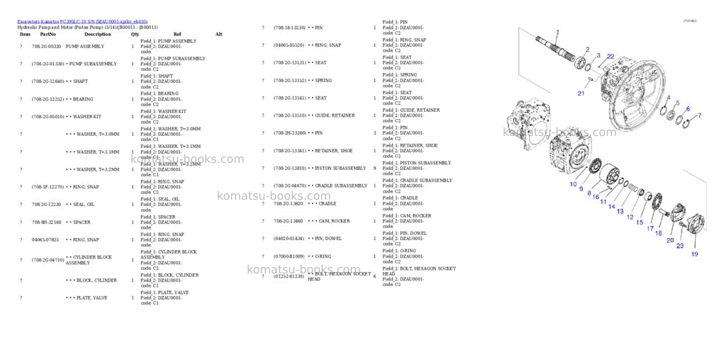 Komatsu PC395LC-10 S/N DZAU0001-up Parts catalog cover Page 6 Komatsu PC395LC-10 S/N DZAU0001-up Parts catalog cover Page 6