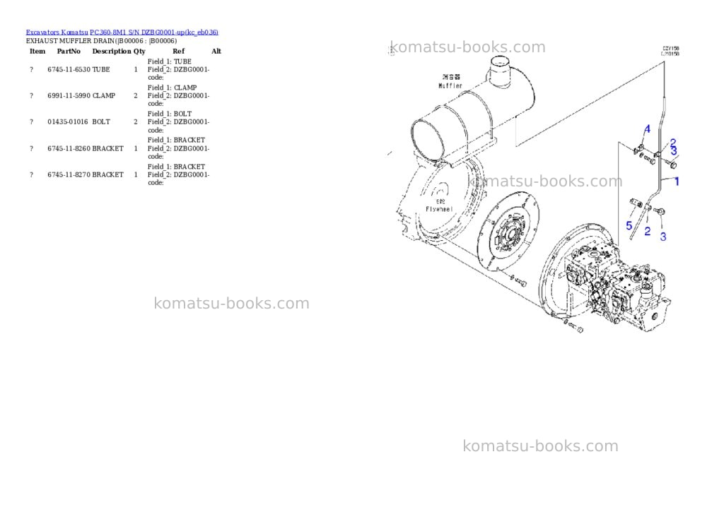 Komatsu PC360-8M1 S/N DZBG0001-up Parts catalog cover Page 3