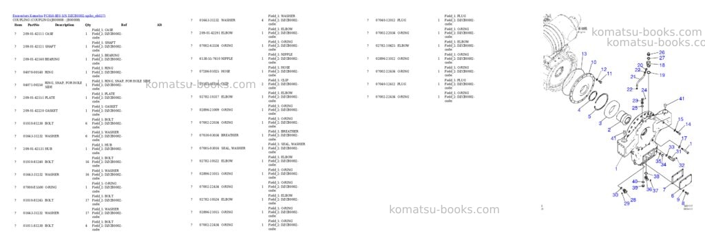 Komatsu PC850-8E0 S/N DZCB0002-up Parts catalog cover Page 5 Komatsu PC850-8E0 S/N DZCB0002-up Parts catalog cover Page 5