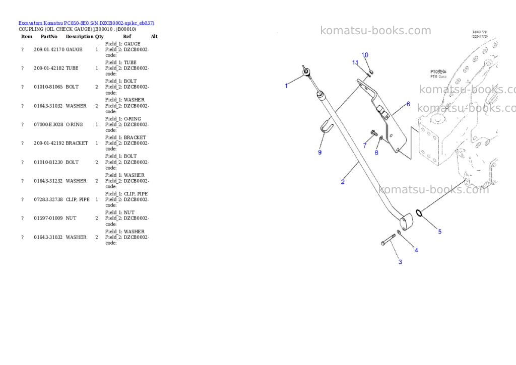 Komatsu PC850-8E0 S/N DZCB0002-up Parts catalog cover Page 7 Komatsu PC850-8E0 S/N DZCB0002-up Parts catalog cover Page 7
