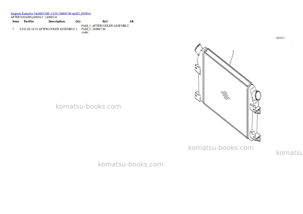 Komatsu saa6d114e-3 s/n 26866736-up Parts catalog cover Page 10