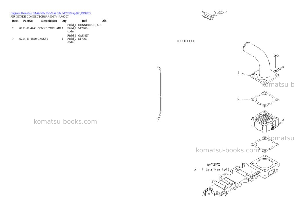 Komatsu SAA4D95LE-5N-W S/N 517769-up Parts catalog cover Page 4