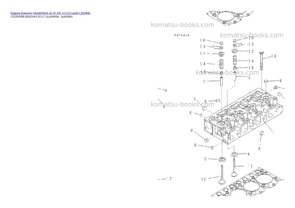 Komatsu SAA4D95LE-5L-W S/N 511213-up Parts catalog cover Komatsu SAA4D95LE-5L-W S/N 511213-up Parts catalog cover