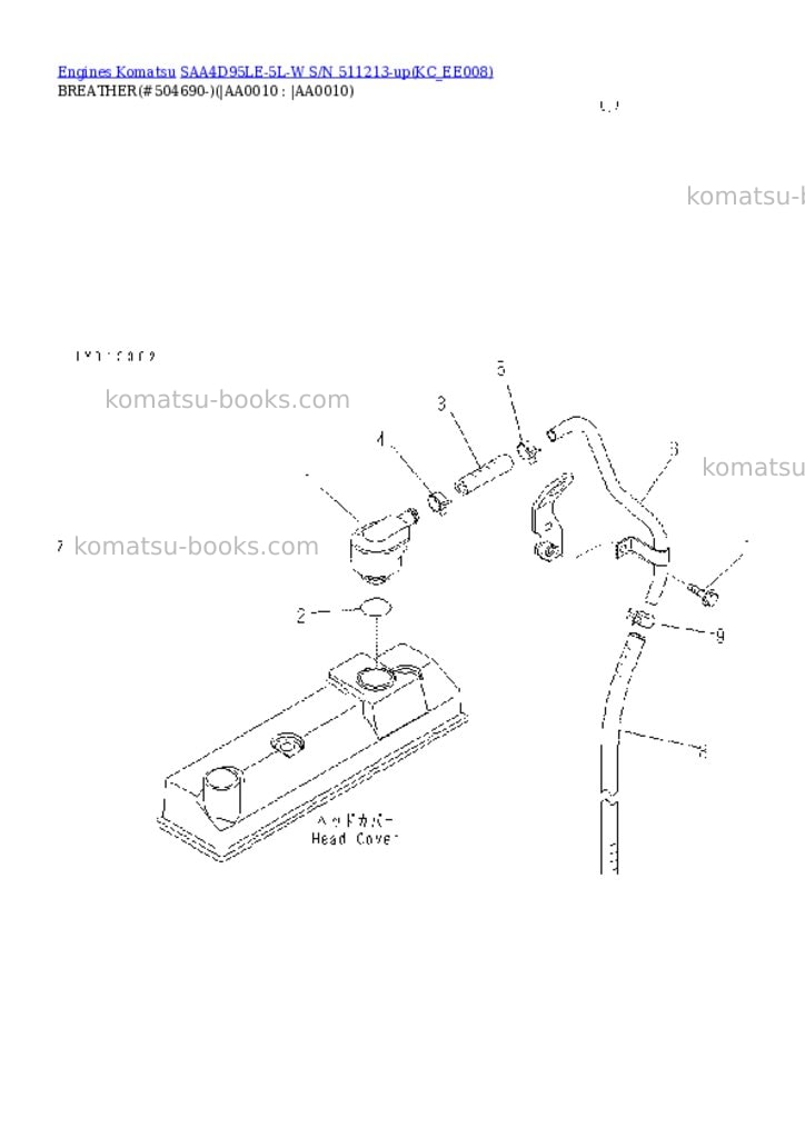 Komatsu SAA4D95LE-5L-W S/N 511213-up Parts catalog cover Page 7 Komatsu SAA4D95LE-5L-W S/N 511213-up Parts catalog cover Page 7