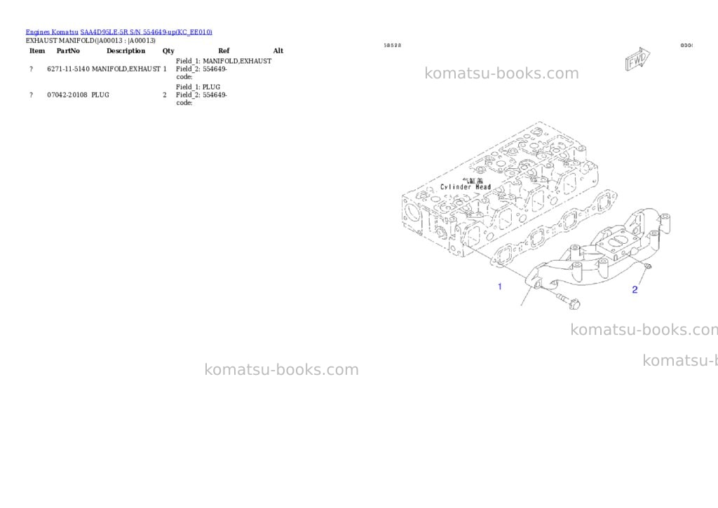 Komatsu SAA4D95LE-5R S/N 554649-up Parts catalog cover Page 10